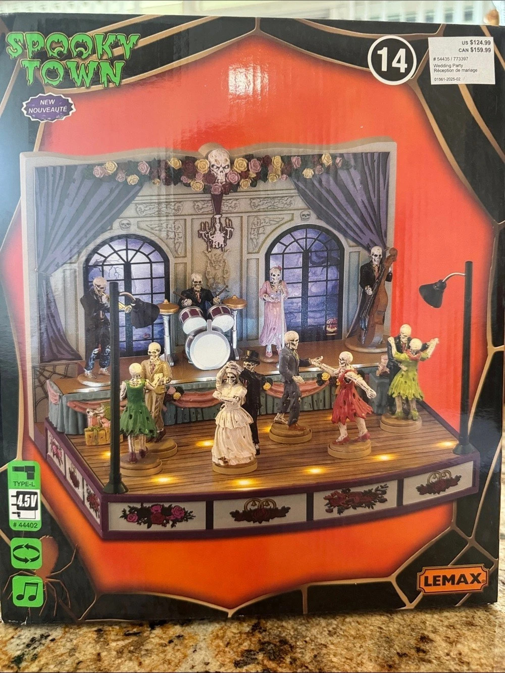 Lemax Spooky Town Wedding Party Sights & Sounds Halloween Decor NWT